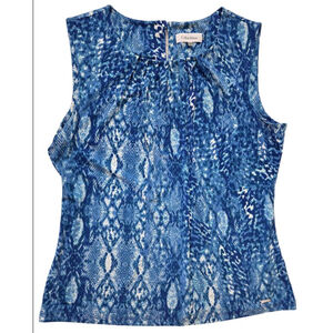 Women's Calvin Klein Blue & White Snake Print Tank Top M